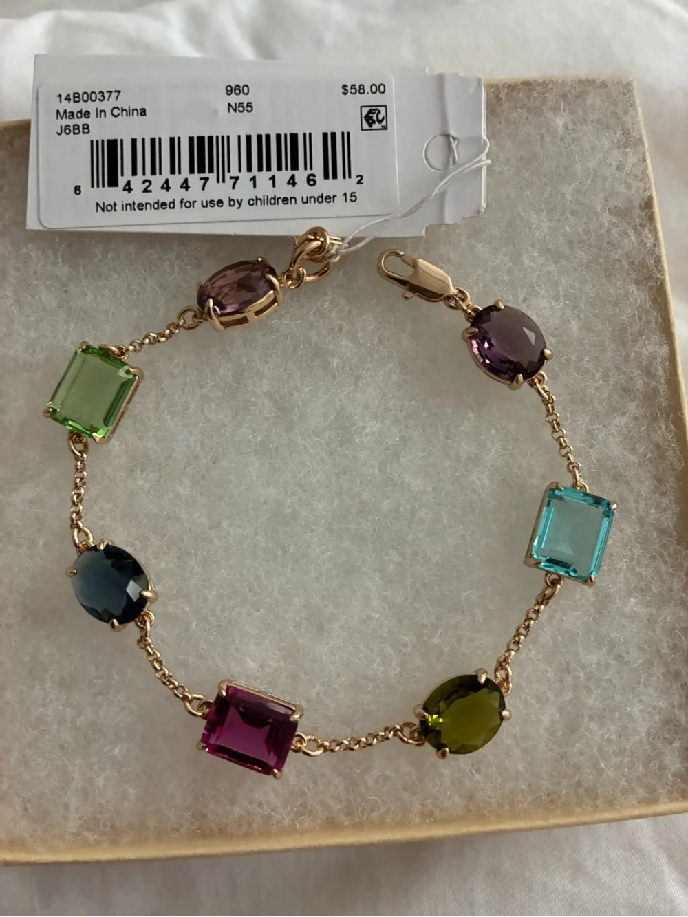 Ralph Lauren Gold-Tone Bracelet with Multicolor Gemstones - Picture 2 of 5